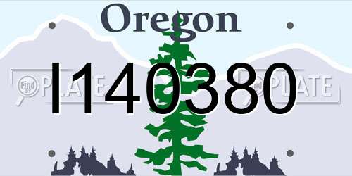 I140380 Oregon License Plate
