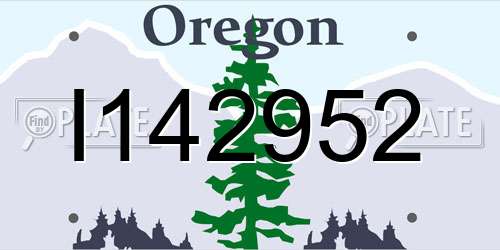 I142952 Oregon License Plate