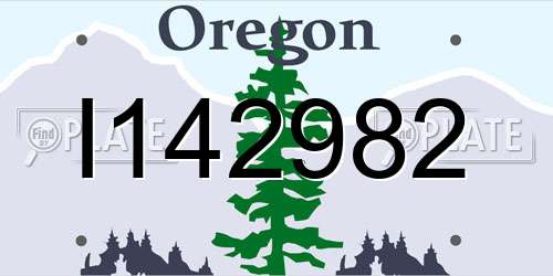 I142982 Oregon License Plate