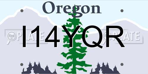 I14YQR Oregon License Plate