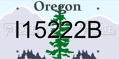 I15222B Oregon License Plate