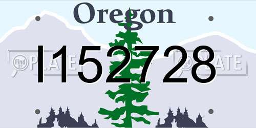 I152728 Oregon License Plate