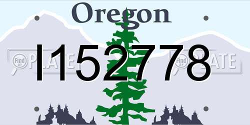 I152778 Oregon License Plate
