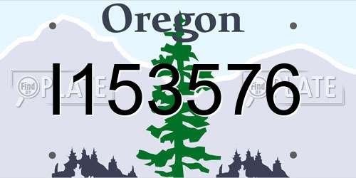 I153576 Oregon License Plate