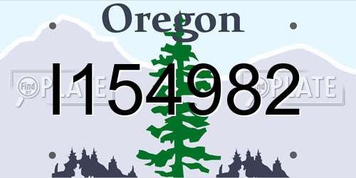 I154982 Oregon License Plate