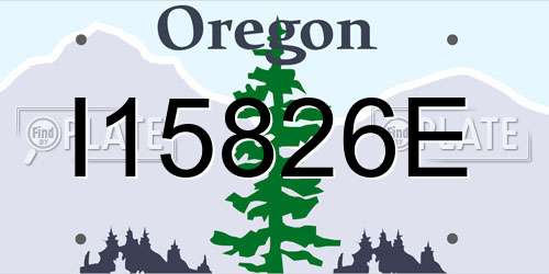 I15826E Oregon License Plate