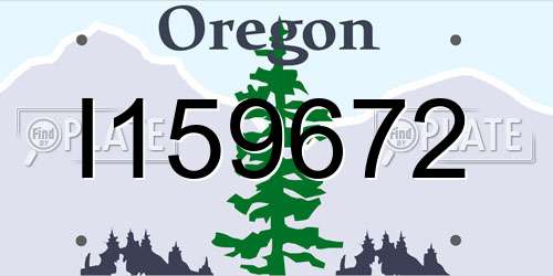 I159672 Oregon License Plate
