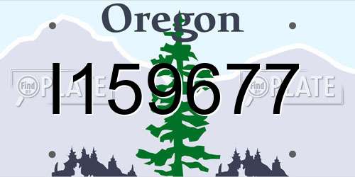I159677 Oregon License Plate
