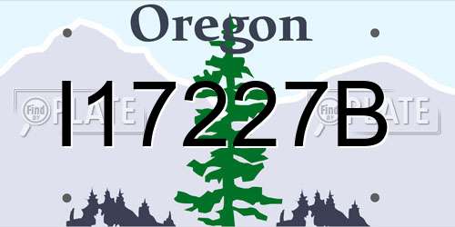 I17227B Oregon License Plate