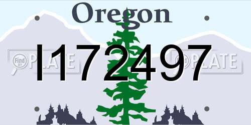 I172497 Oregon License Plate