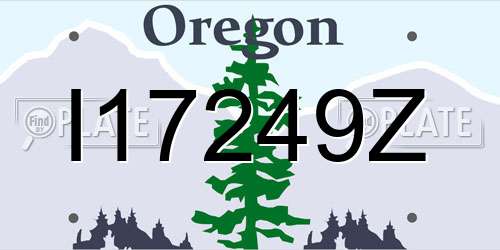 I17249Z Oregon License Plate