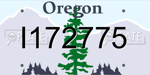 I172775 Oregon License Plate