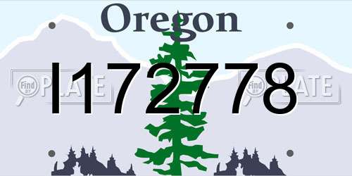 I172778 Oregon License Plate
