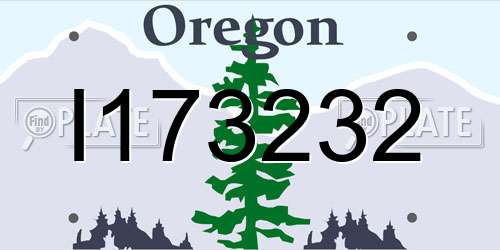 I173232 Oregon License Plate