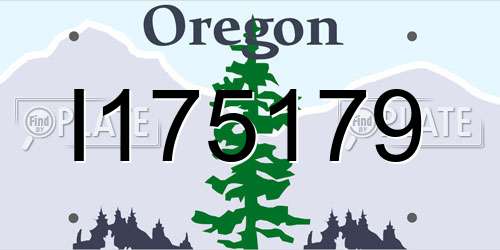I175179 Oregon License Plate