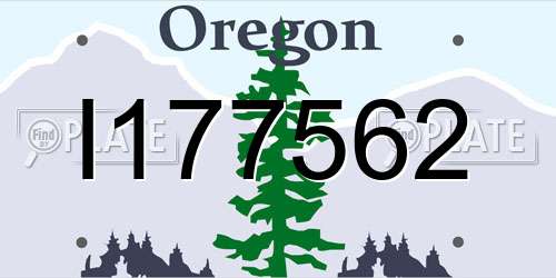 I177562 Oregon License Plate