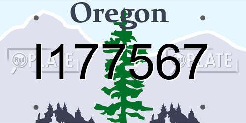 I177567 Oregon License Plate