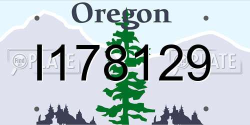 I178129 Oregon License Plate