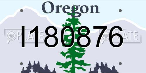 I180876 Oregon License Plate