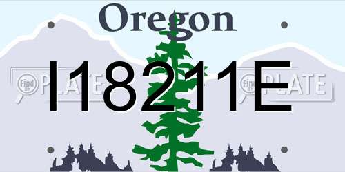 I18211E Oregon License Plate
