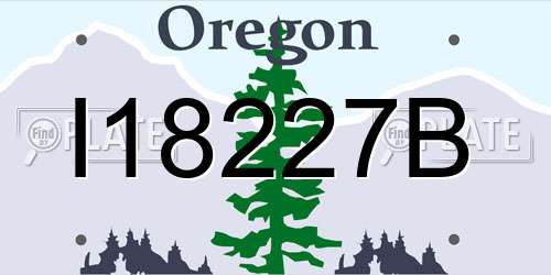 I18227B Oregon License Plate