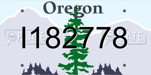 I182778 Oregon License Plate
