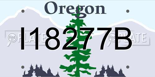 I18277B Oregon License Plate