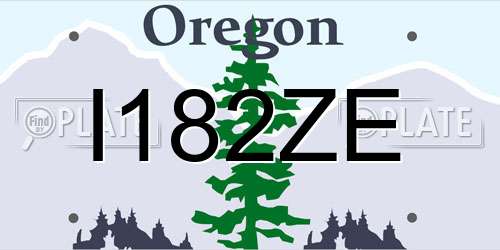 I182ZE Oregon License Plate