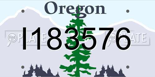 I183576 Oregon License Plate