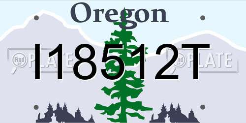 I18512T Oregon License Plate