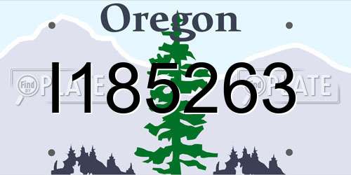 I185263 Oregon License Plate