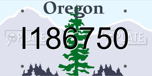 I186750 Oregon License Plate