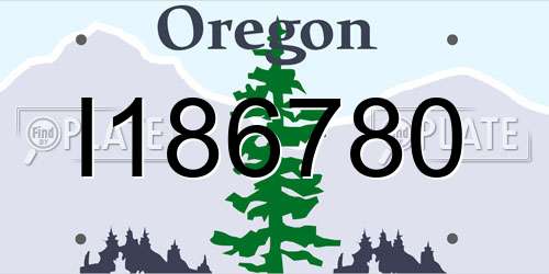 I186780 Oregon License Plate