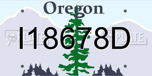 I18678D Oregon License Plate