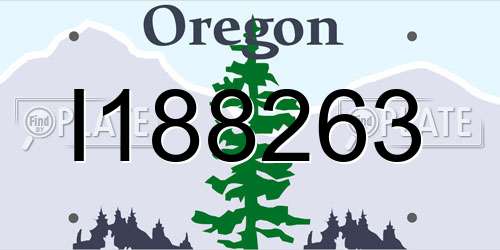 I188263 Oregon License Plate