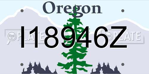I18946Z Oregon License Plate