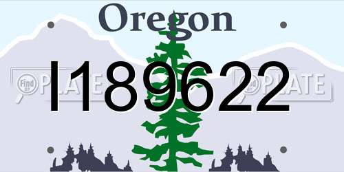 I189622 Oregon License Plate