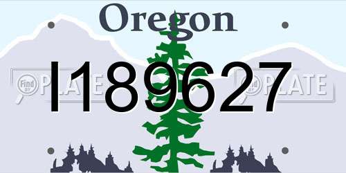 I189627 Oregon License Plate