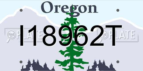 I18962T Oregon License Plate