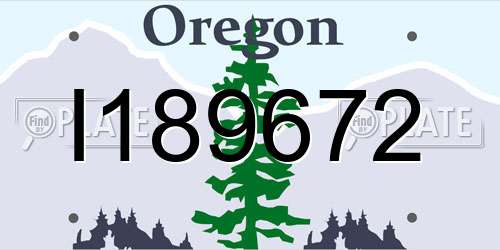 I189672 Oregon License Plate