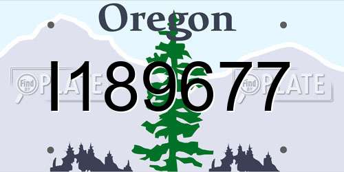 I189677 Oregon License Plate