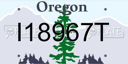 I18967T Oregon License Plate