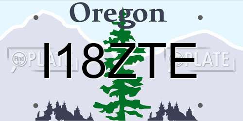 I18ZTE Oregon License Plate