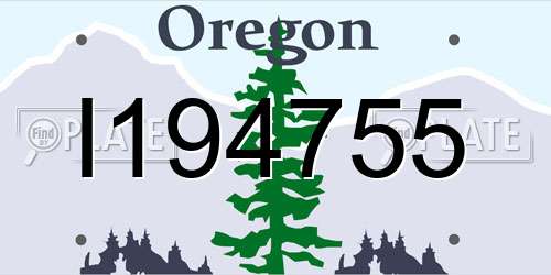 I194755 Oregon License Plate