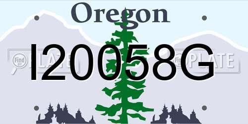I20058G Oregon License Plate