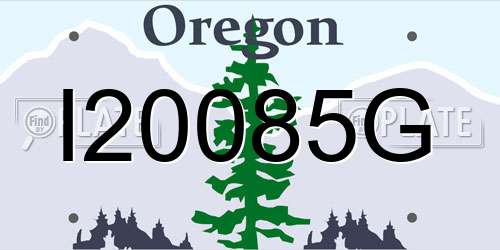 I20085G Oregon License Plate