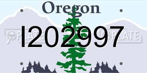 I202997 Oregon License Plate