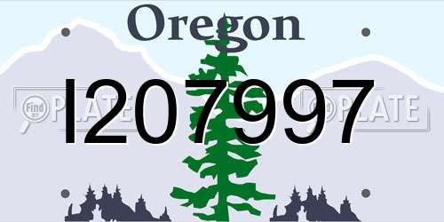 I207997 Oregon License Plate