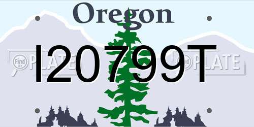 I20799T Oregon License Plate