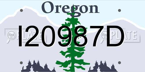 I20987D Oregon License Plate